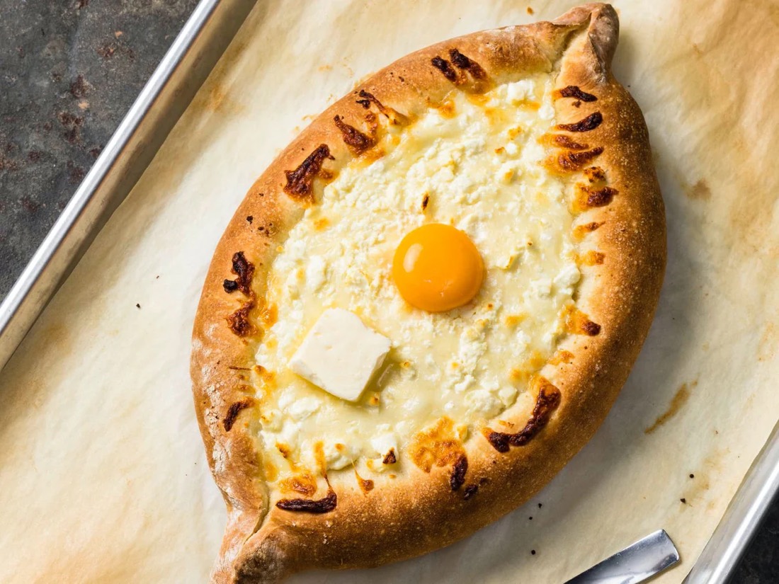 Georgian khachapuri, fresh baked